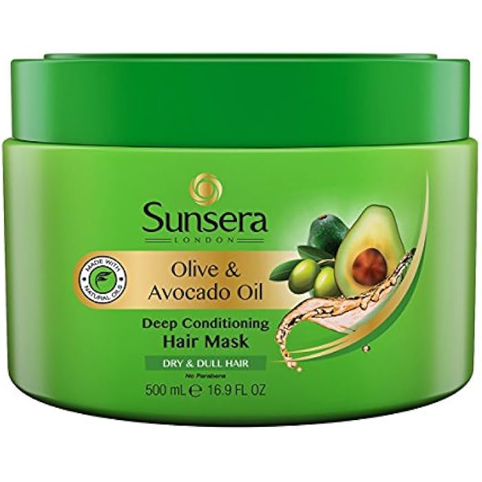 Sunsera Deep Conditioning Hair Mask with Olive and Avocado Oil for Dry and Dull Hair - 300 ml